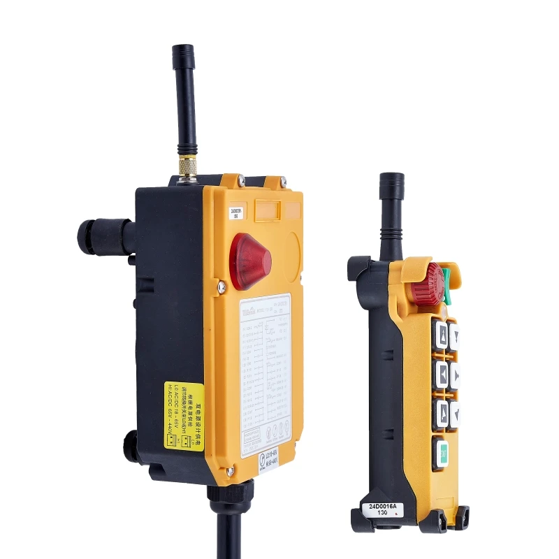 Telecontrol Telecrane كريستال نوع 6 قناة مزدوجة السرعة زر رافعة راديو لاسلكي للتحكم عن بعد F24-6D وحدة تحكم الارسال