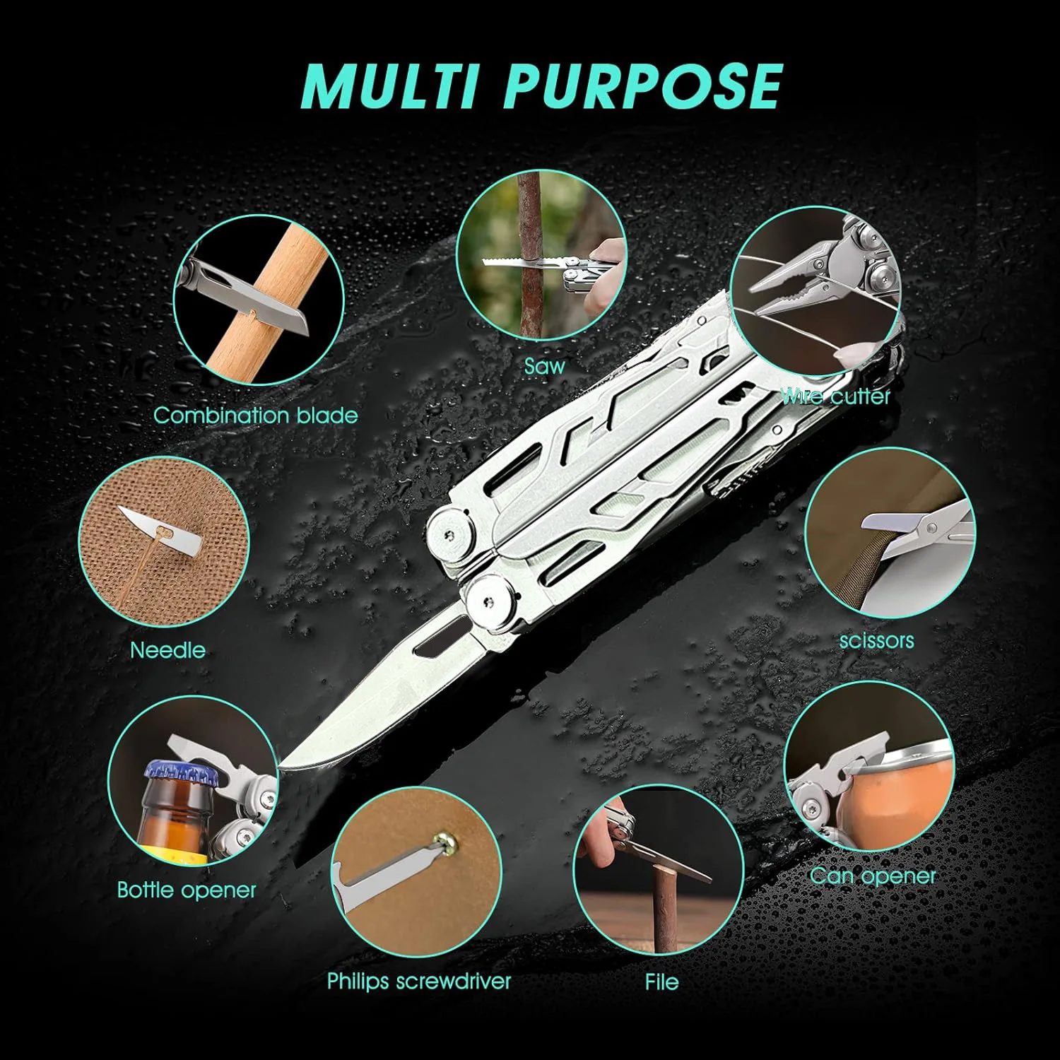 19 in1 Multitool Pliers Foldin - Edc Carry Pliers 评论和价格