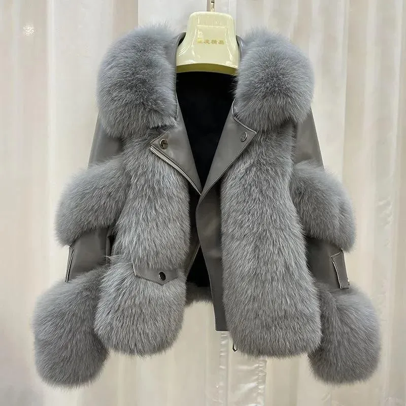 Winter New Women's Imitation Fox Fur Cotton Jacket Casual and Fashionable Fur Coat Loose and High-Quality Imitation Fur Jacket