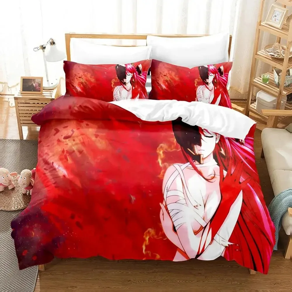 Anime Elfen Lied Bedding Set Duvet Cover Bed Set Quilt Cover Pillowcase Comforter king Queen Size Boys Adult Bedding Set