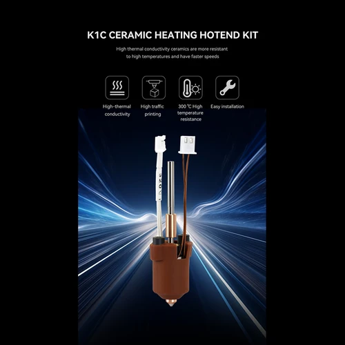 Imagen 2 del producto Para Creality K1C / k1 Max Hotend Kit de bloque calefactor de cerámica piezas de impresora 3D Kit de boquillas de intercambio rápido resistencia a rotura de calor Hotend
