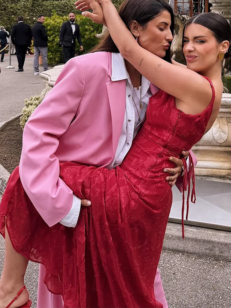 자카드 주름 이브닝 파티 드레스 여성 가운 민소매 백리스 우아한 섹시 드레스 바디콘 롱 여름 웨딩 드레스