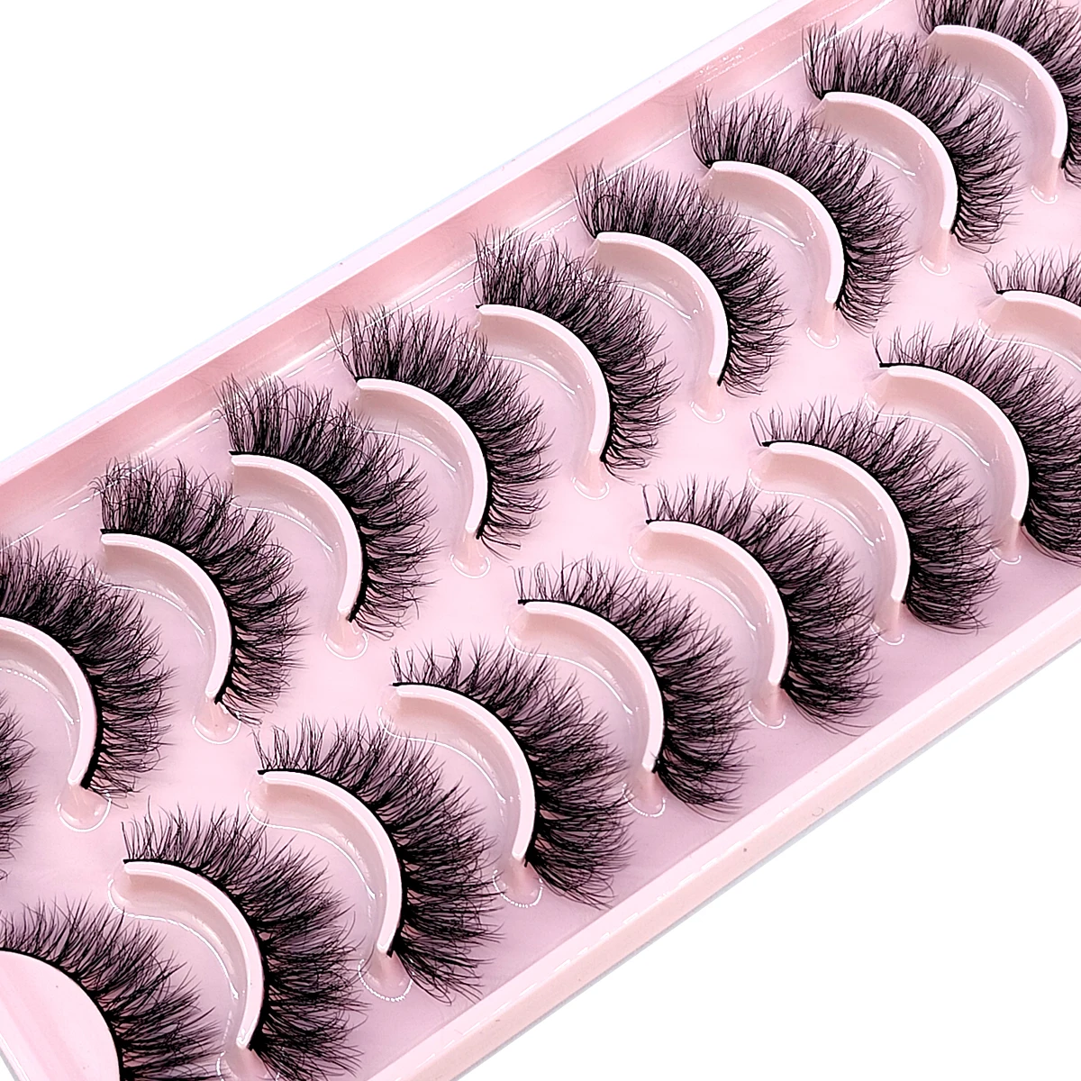 新しいキャットアイまつげ 3D ナチュラルつけまつげ 5D ふわふわ ソフトクロス 10ペア マンガまつげ ふんわりナチュラルまつげエクステ