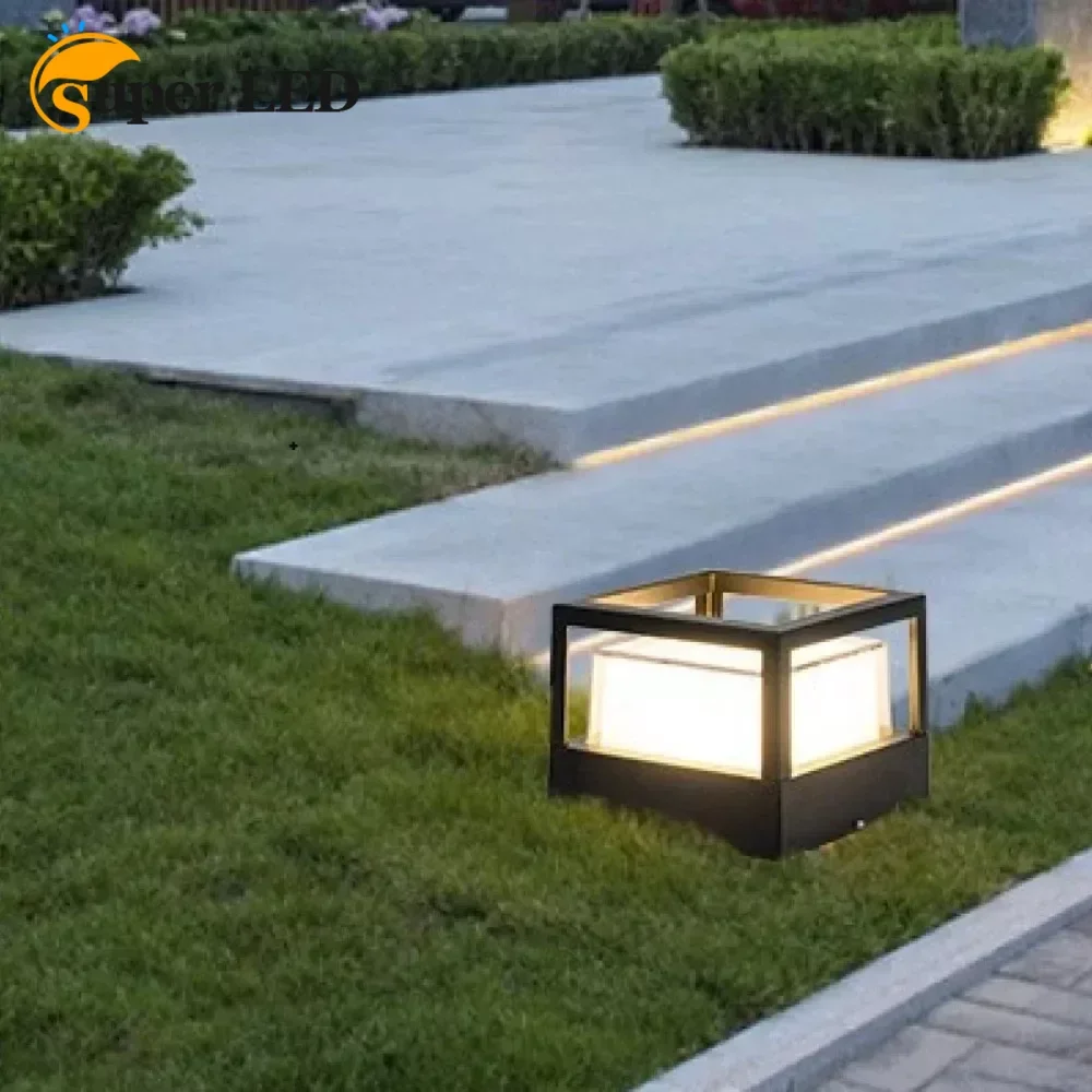 

Outdoor Garden Column Light Waterproof Landscape Courtyard Deck Post Pillar Light Villa Pathway Fence Pillar Lamp