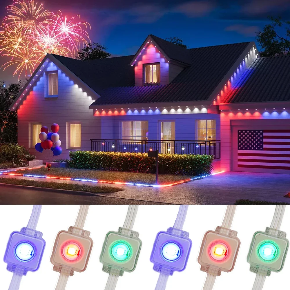 permanent christmas lighting IP68 smart wifi controller house exterior led lights pixel permanent outdoor holiday lights