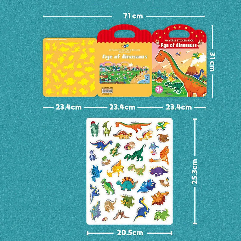 Bambini libro adesivo riutilizzabile scenari multipli fai da te Hand-on Puzzle Cartoon Animal Educational Cognition Learning Toy regalo per bambini