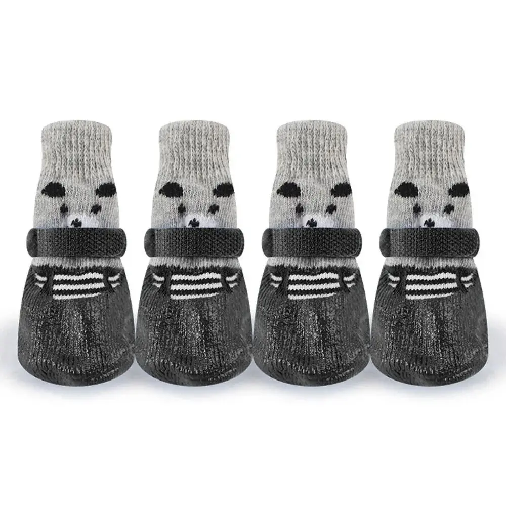 Autumn Winter Pet Dog Shoes Socks Waterproof Cats Dogs Rubber Socks Non-slip Dog Rain Snow Boots Socks Dogs Knitting Warm Socks