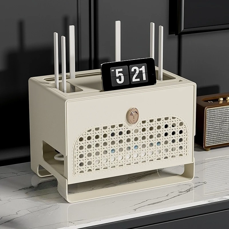 Router Storage Box Socket Cable Management Boxes TV Set-top Box Desktop Storage Rack