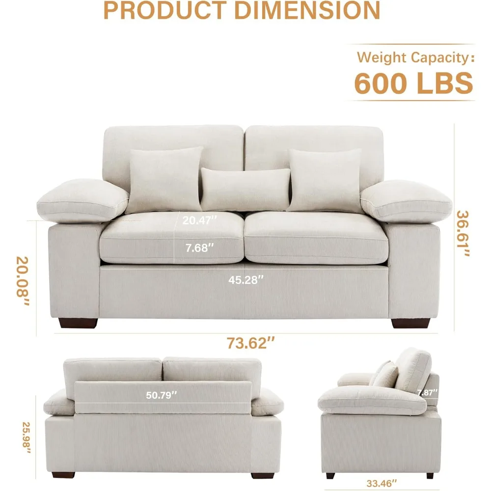 Loveseat Couch Sofa,73