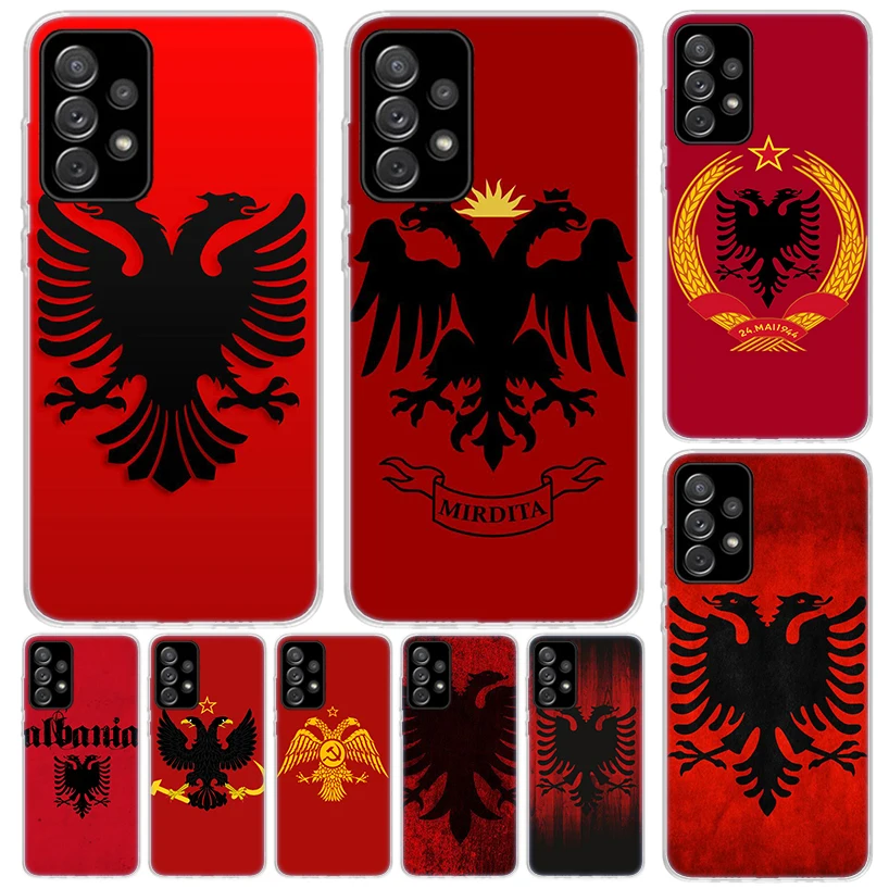 Albania Flag Eagle Phone Case For Samsung Galaxy A15 A14 A54 A13 A53 A12 A52S A55 A22 A23 A24 A32 A33 A34 A25 A35 A03S A04S A02S