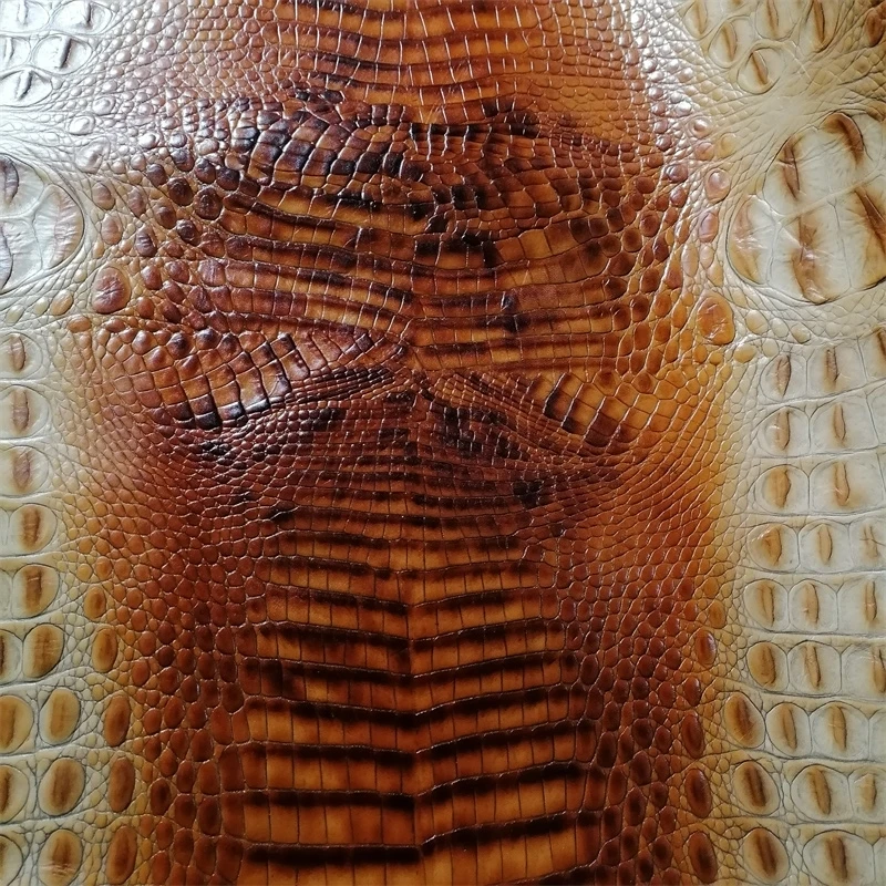 0.9/1mm Two-Tone Alligator Cowhide. First Layer Leather. Real Leather Fabric. Handmade DIY For Styling Bags. Full-Sheet Cutting
