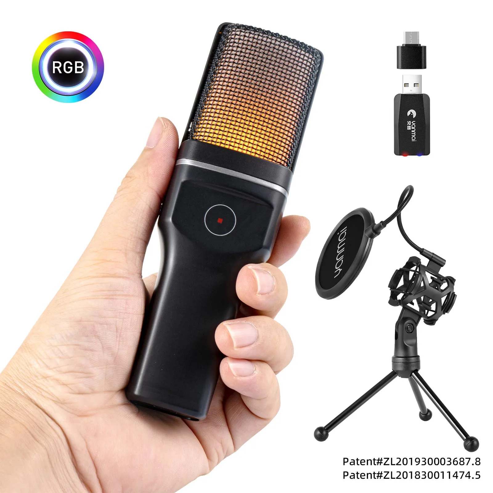 Usb Microfoon Voor Pc Laptop Streaming Video Game Youtube Podcasts Zang Met Standaard Pop Filter Dubbele Gelaagde Ophanging Statief