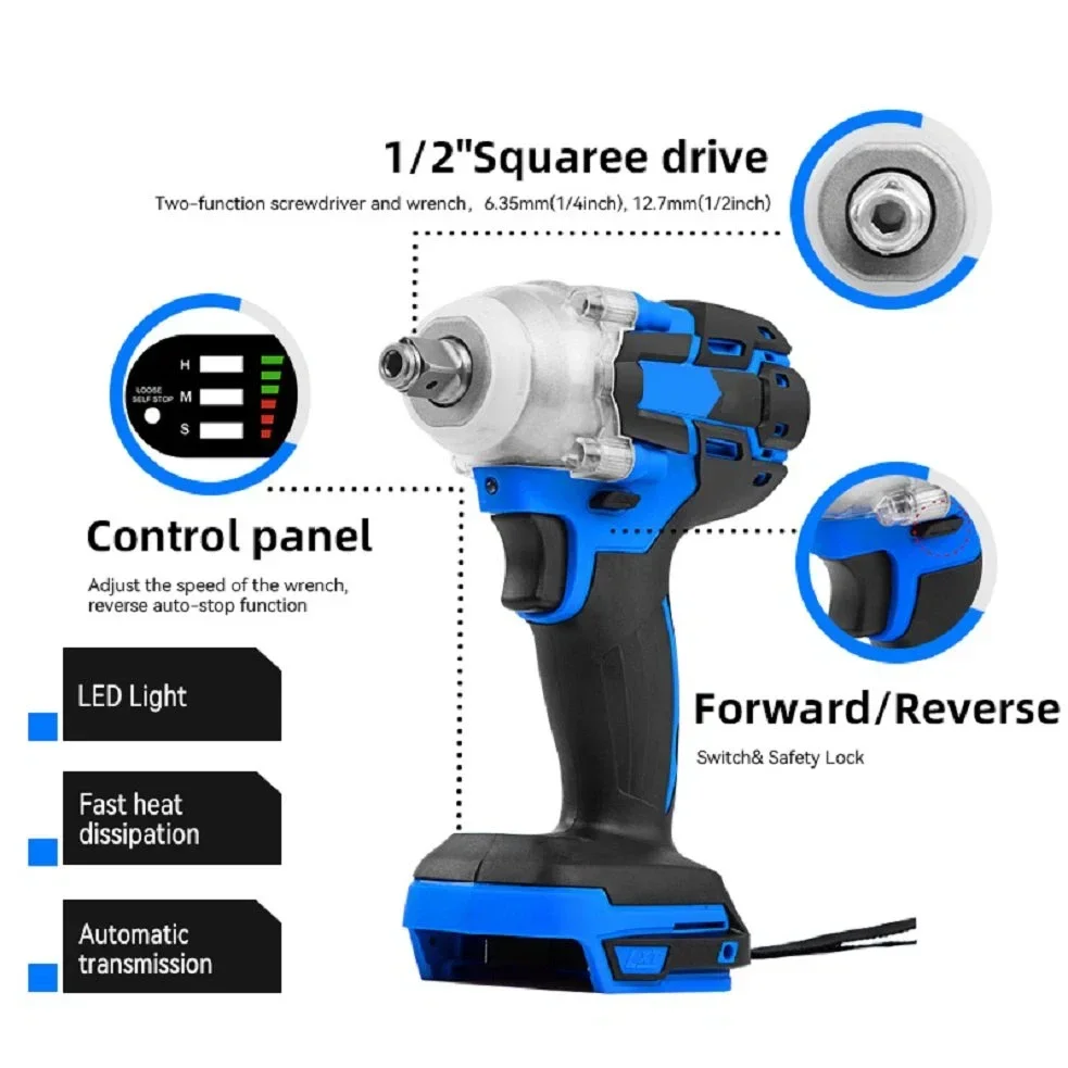 Cordless Impact Wrench 1000 Nm Power Wrenches Torque Controlled Impact Wrench