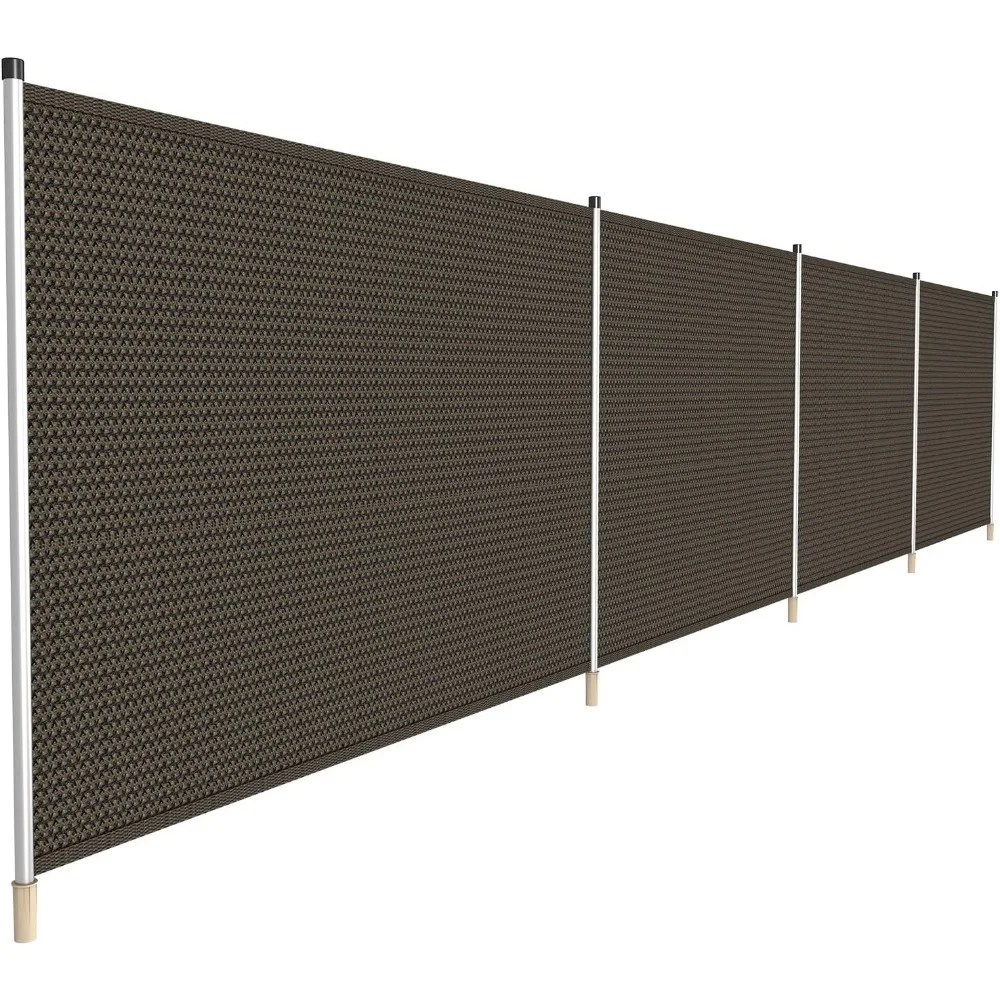 سياج الخصوصية لحمام السباحة الآمن في الهواء الطلق، سياج أمان قابل للإزالة قائم بذاته مع أقطاب وأكمام للفناء الخلفي، لوحة حديقة مقاس 4 × 16 بوصة #3