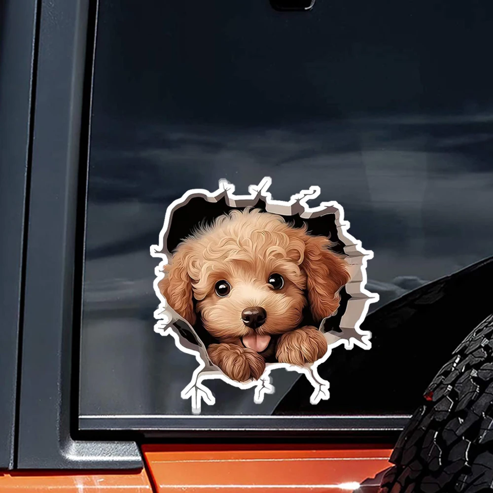 Cute Peeking Poodle Dog Creative Decorative Stickers, Suitable for a Variety of Scene Decorations, Such As Cars, Trucks