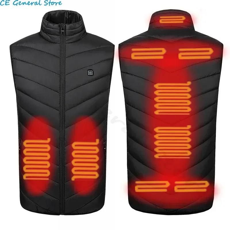 11 Areas Self Heated Vest Body Men's Warmer Heating Jacket Heated USB Battery Powered Women's Warm Vest Thermal Winter Clothing