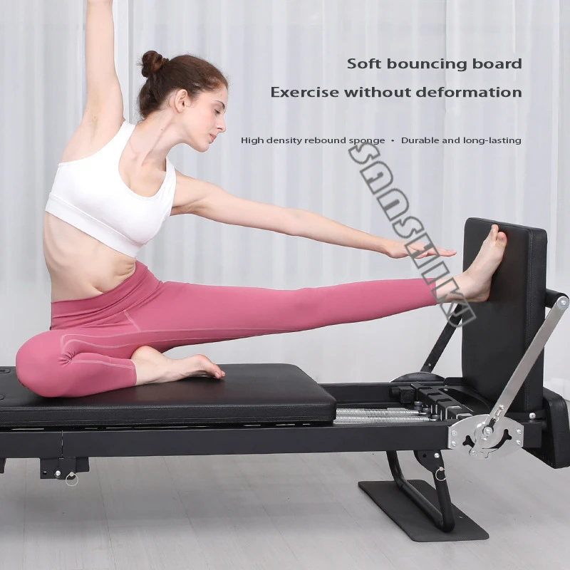 Newly upgraded second-generation home Pilates bed 232cm folding yoga Pilates core bed latex spring dual-use