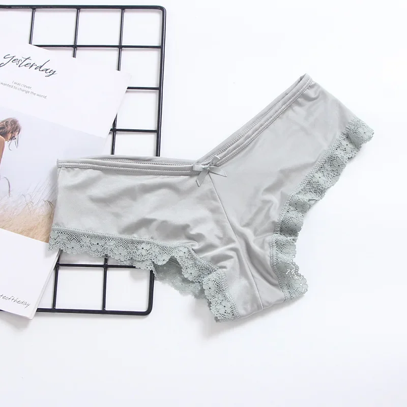 الأوروبي رومانسية الساتان الجوف خارج مثير الملابس الداخلية للنساء عبر حزام شبكة سراويل داخلية نسائية من الدانتيل القطن المنشعب الراحة ملخصات الملابس الداخلية