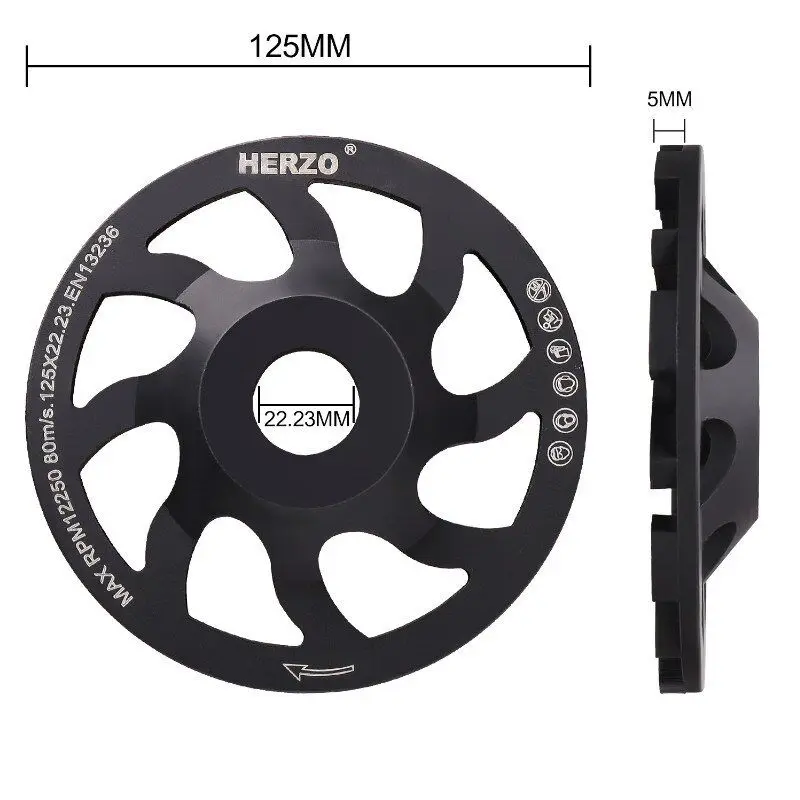 Imagem -02 - Herzo Hso5.1e Disco Abrasivo Moedor 125 mm Roda de Copo de Moagem Diamante