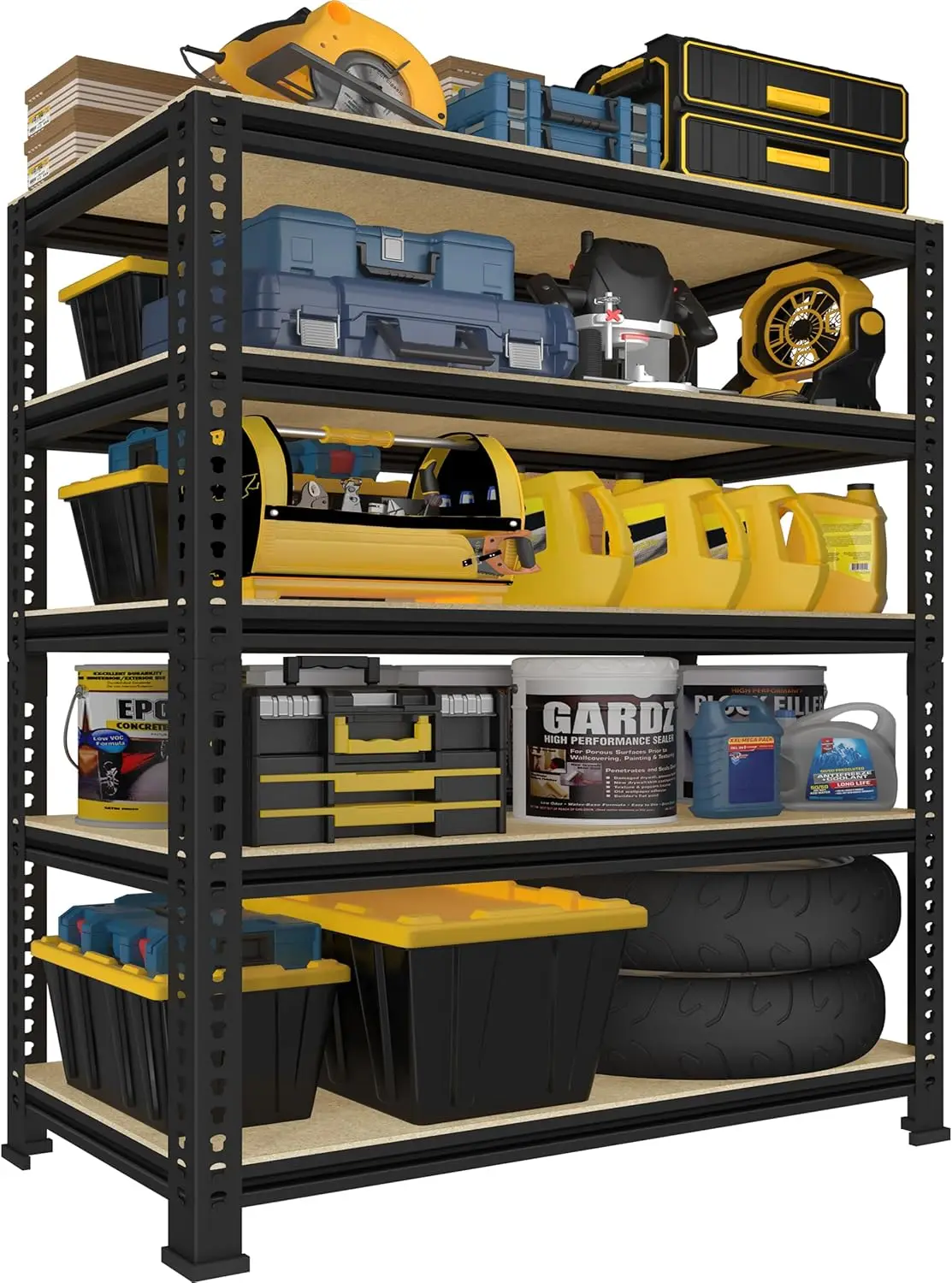 

Heavy Duty Garage Storage Shelves, 5 Tier Metal Shelving Unit, Adjustable Gargae Shelving, Storage Shelf Utility Ra Organizer