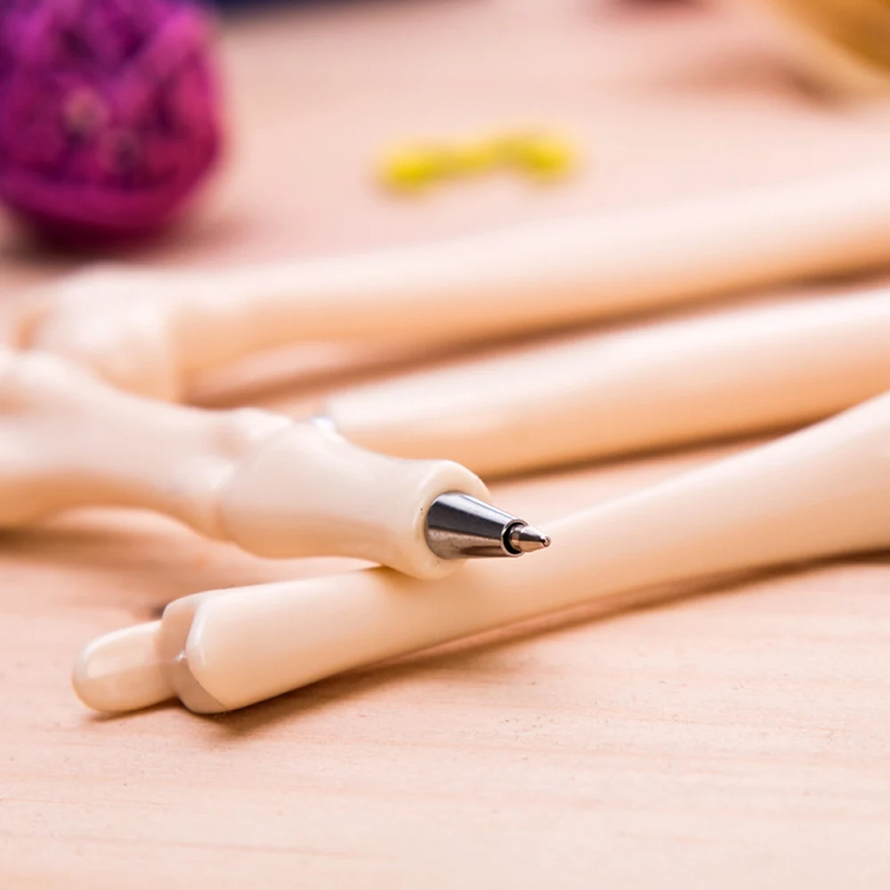 5Pcs/Set Funny Lifelike Bone Shape Ballpoint Pen School Office Writing Supplies Gift Stationery