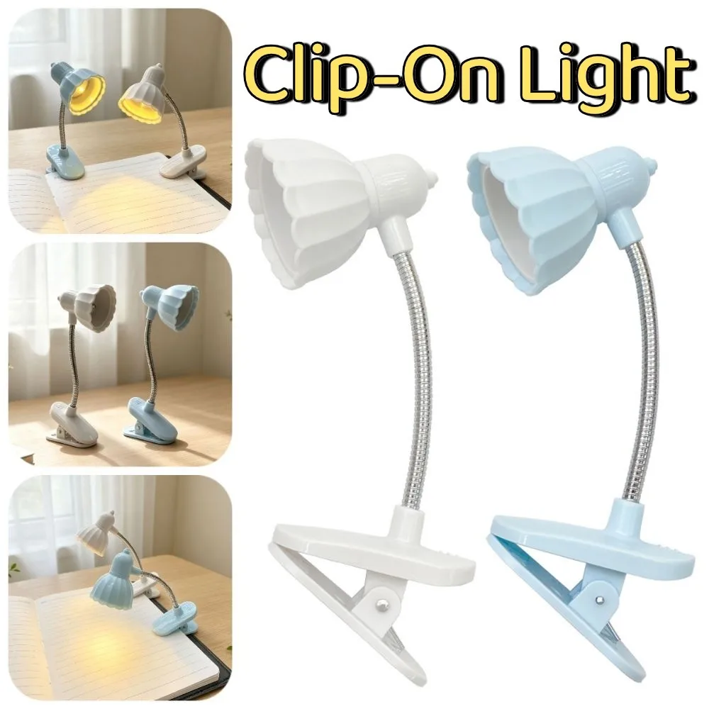 Multifunctional Mini Clip-On Light Eye Protection Rotate Reading Lamp with Clip Flexible Warm Light Small Night Light Learning