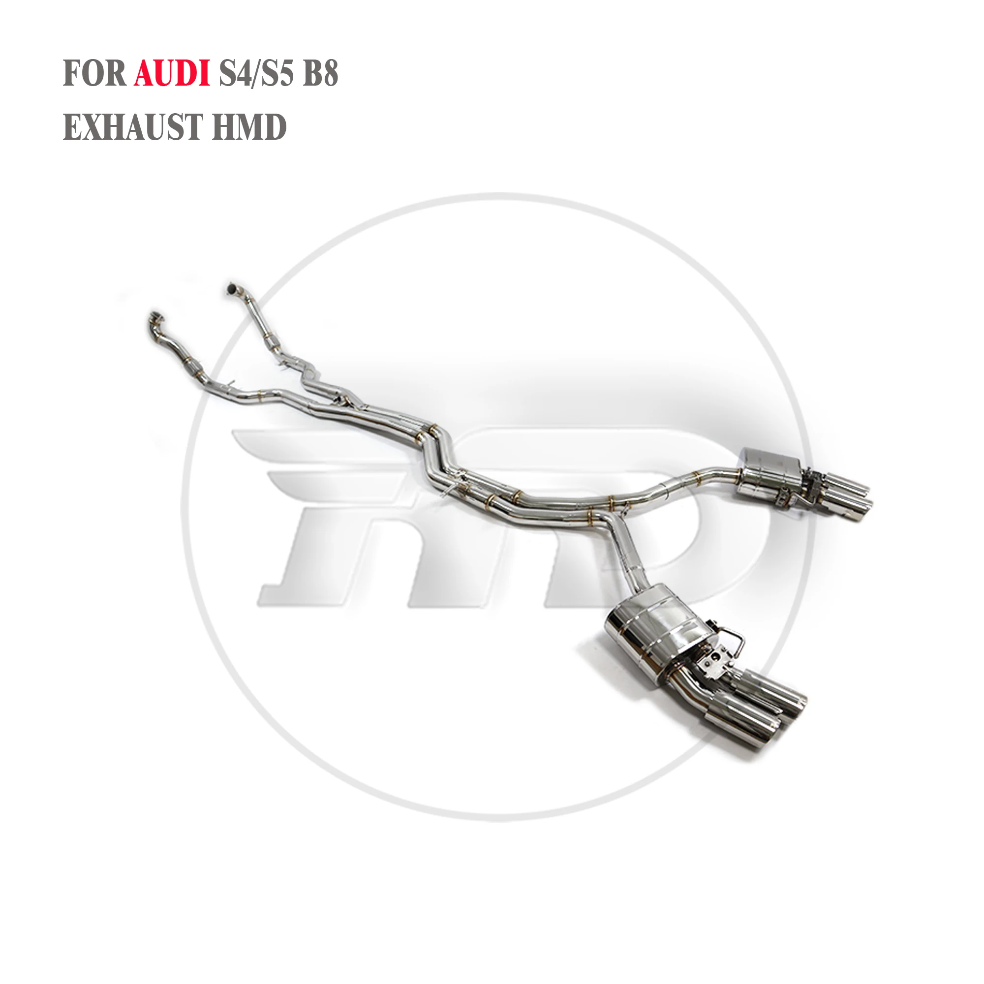 HMD Stainless Steel Exhaust System Performance Catback for Audi S4 S5 B8 3.0T Muffler With Valve Second Pipe