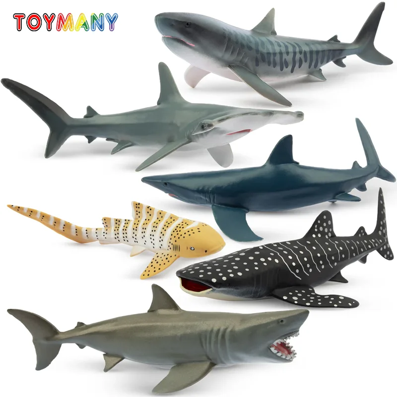 

6PCS Simulation Shark Ocean Animal Model Toy Mini Sharks Figures Dolls Action Figurines Toys For Children set Gift