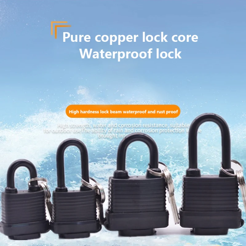 Rubber Shell Anti-rust Padlock Outdoor Waterproof Anti-theft Lock Balcony Window Lock Courtyard Door Long Beam Large Lock