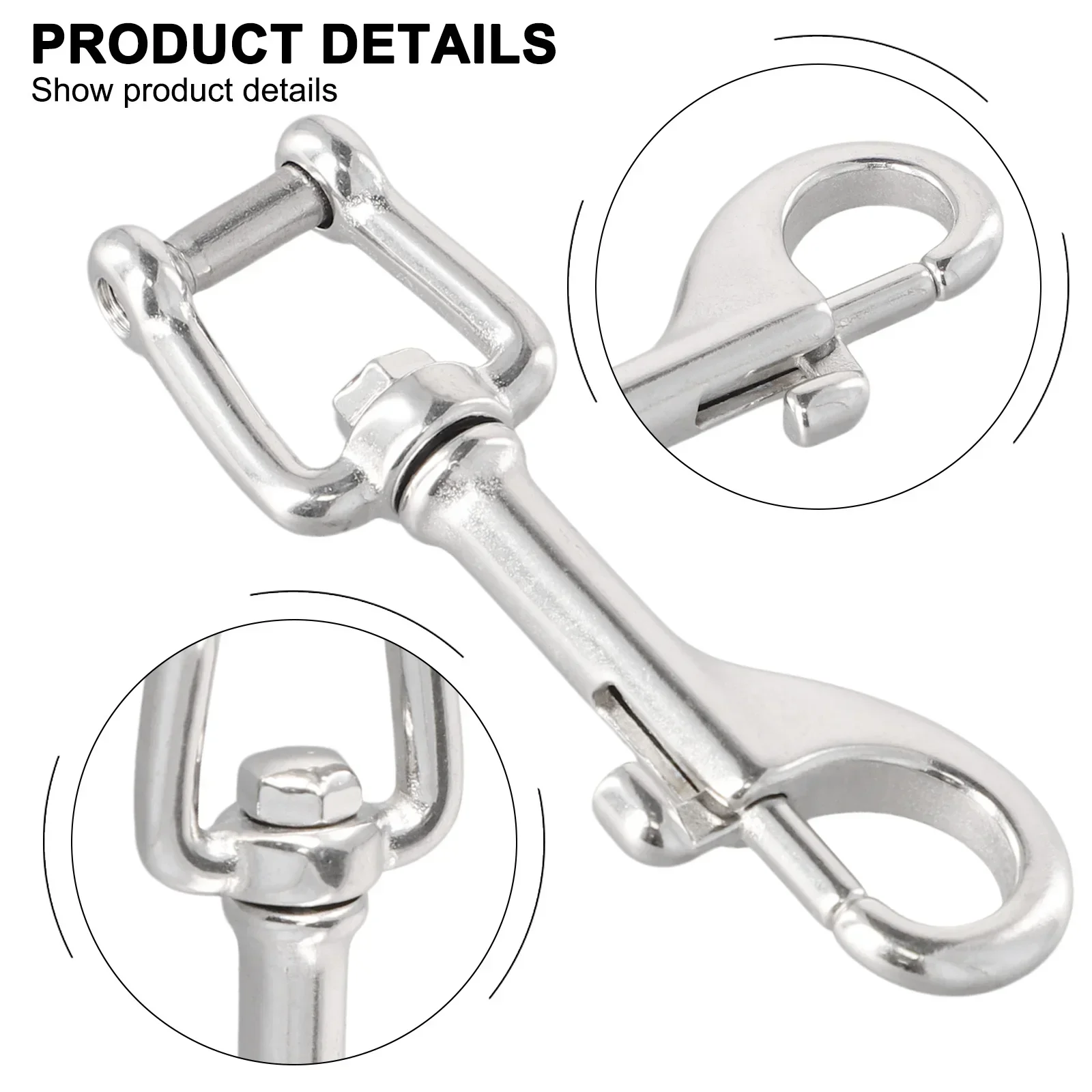 For BCD For Safety Belt D-ring Heavy Duty Shackle Boating 316 Stainless Steel Easy To Install Long Service Life