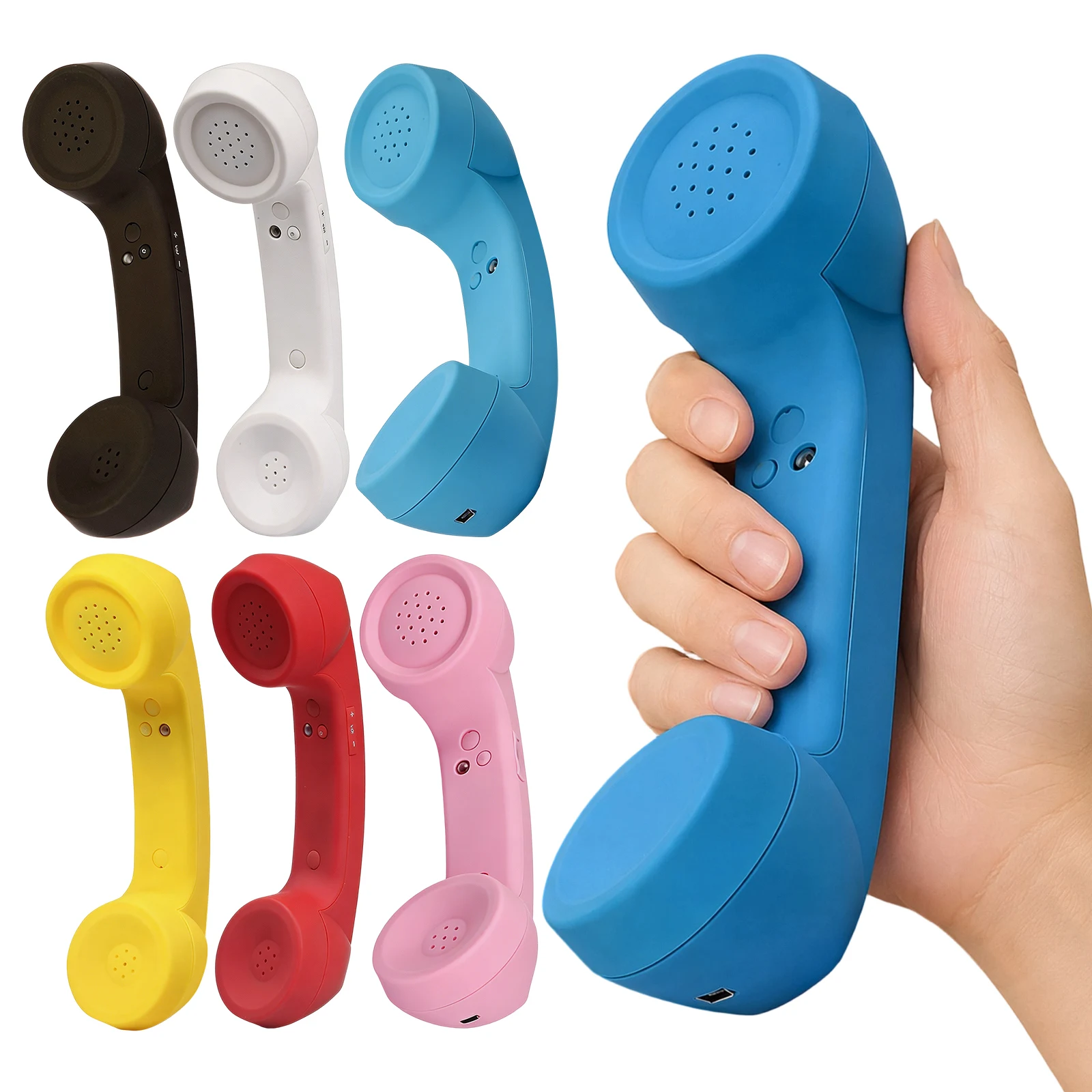 BT Retro Telephone Handset Wireless Cell Phone Receiver Vintage Cordless Telephone Handset Compatible with Various Mobile Phones