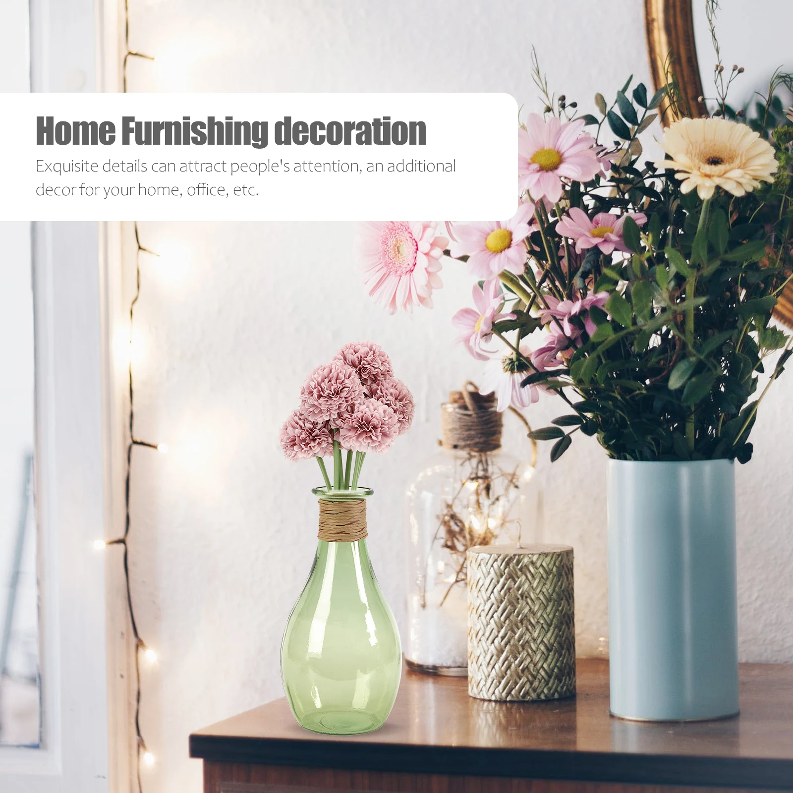 

2 Pcs Mini Hydrangea Wedding Decor Bouquet Artificial Flower Fake Flowers Faux Tabletop Ornament Silk Decoration Bride