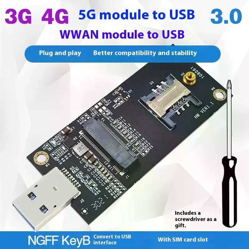 /&/DW5821E M2-NGFF DW5811e DW5816E EM7455 L860-GL USB3.0 Expansion Card For 3G/ 4G/ 5G LTE Module M2 USB Adapter 1 Set