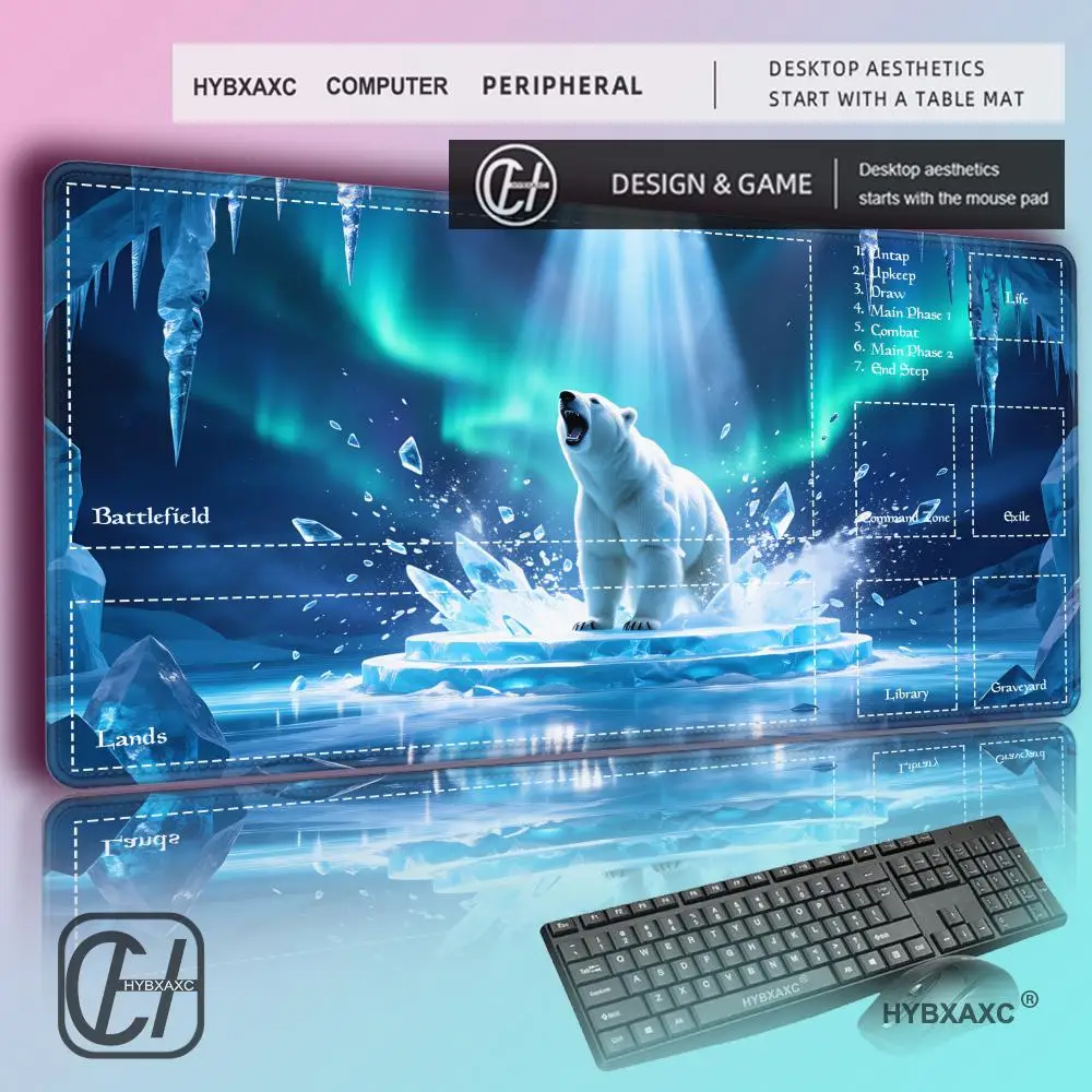 

HYBXAXC Polar Bear XXL Gaming Mouse Pad Ice Aurora Non-slip Waterproof Desk Mat for PC Gamer Office