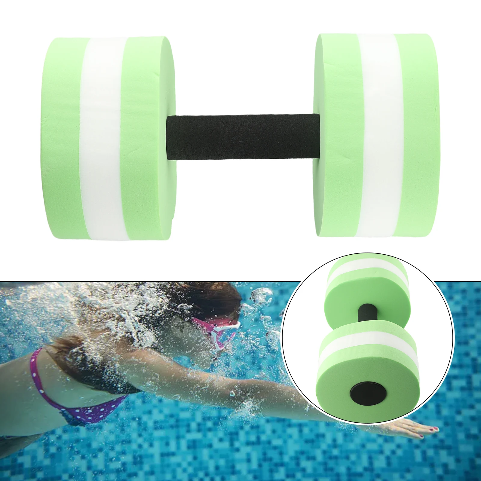 Pool Water Dumbbell EVA Foam Aerobic Exercise Aqua Exercise Barbell Fitness Low Water Absorption Strength Training