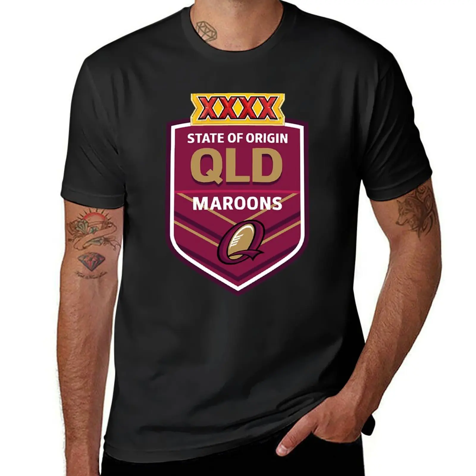 

Exelent queensland maroons Design T-Shirt summer top blacks Men's t shirts