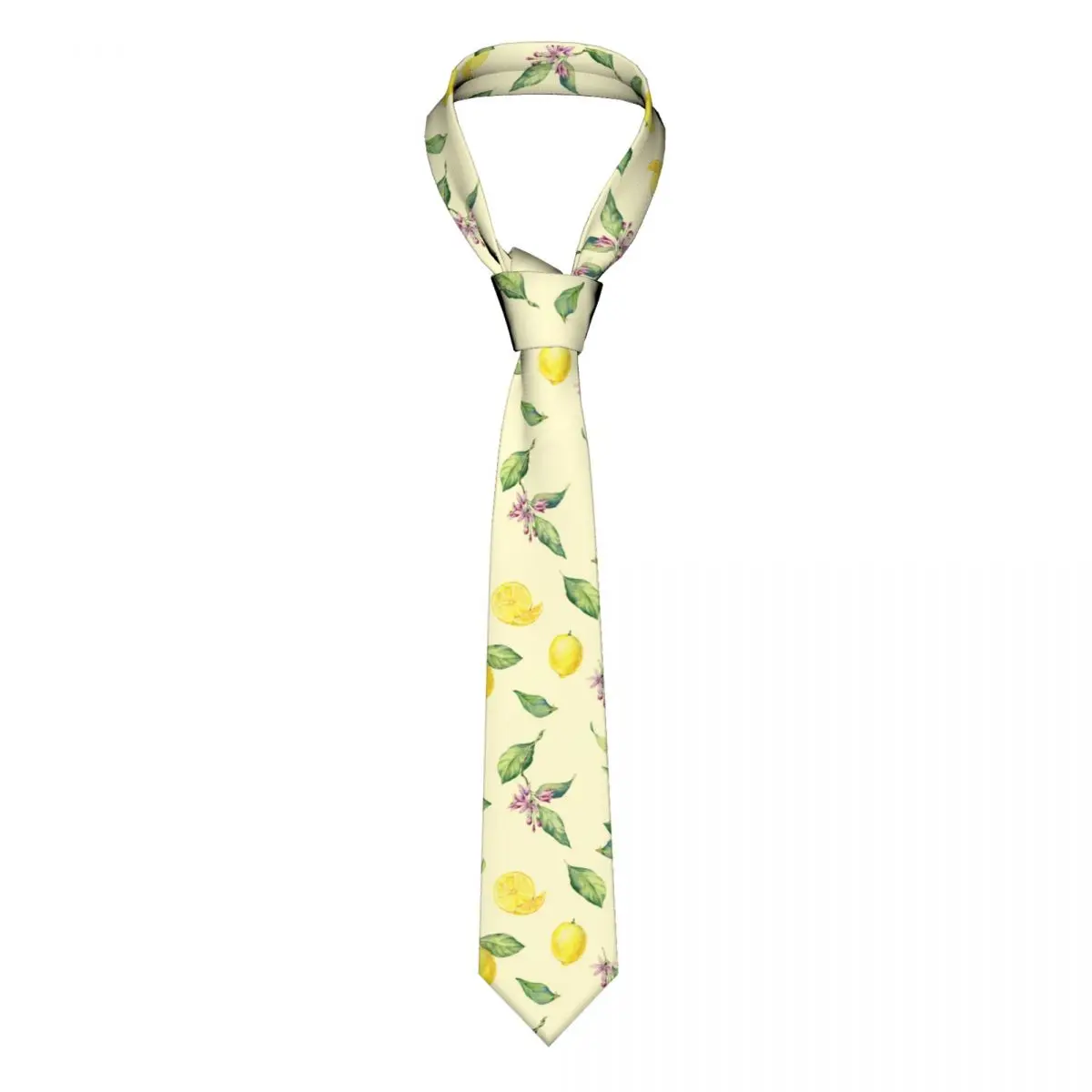 

Lemon Fruit Flower Yellow Neckties Unisex Polyester 8 cm Neck Tie for Mens Slim Narrow Suits Accessories Cravat Wedding Business