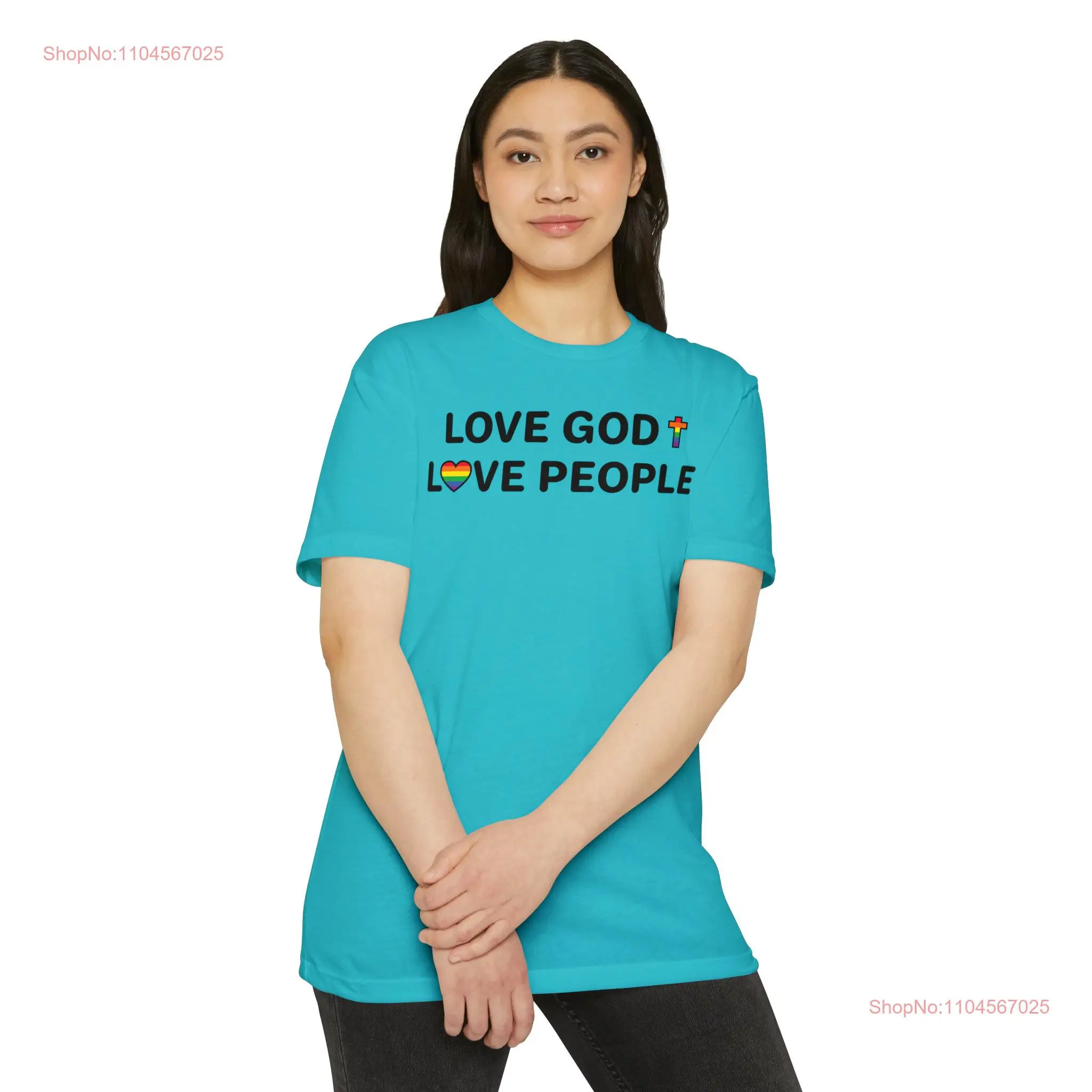 Love God People CVC Jersey T shirt long or short sleeves