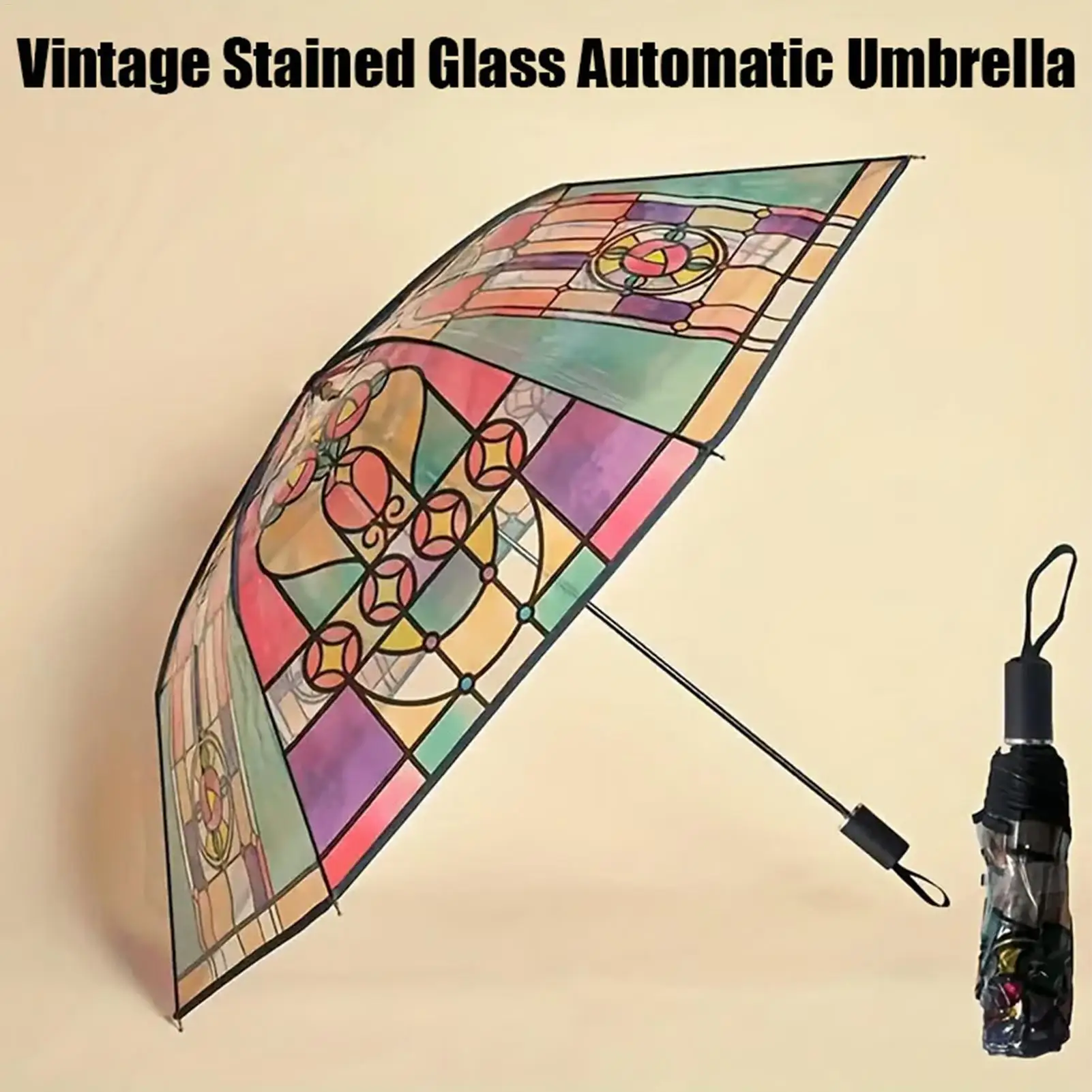 Transparent Vintage Parasol Umbrella Hand-Painted Foldable Parasol Umbrella Stylish Design Folding Umbrella for Colleagues