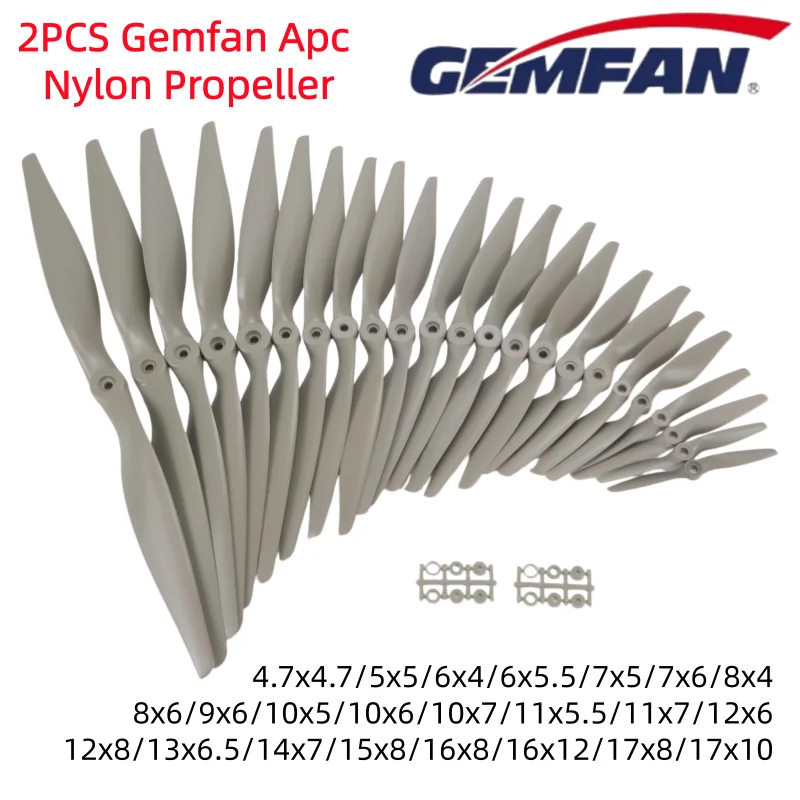 Image of 2 Stück Gemfan APC Nylon-Propeller 5x5/6x4/7x5/8x4/8x6/9x6/10x5/10x7/11x5.5/12x6/13x6.5/14x7/16x8/17x10 Propeller für RC-Modellflugzeuge