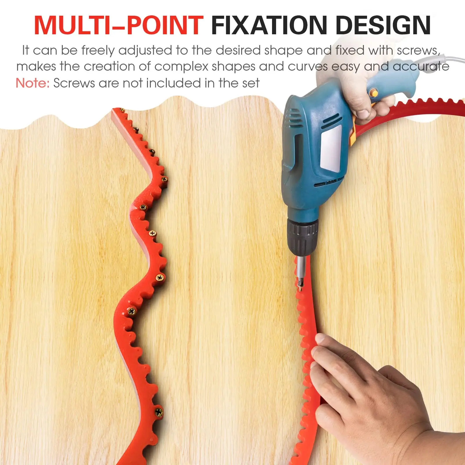 Carpintaria Especial Shaped Strip Profiling, Flexível Curve Template Guide, Ferramentas auxiliares para corte de madeira, Novo