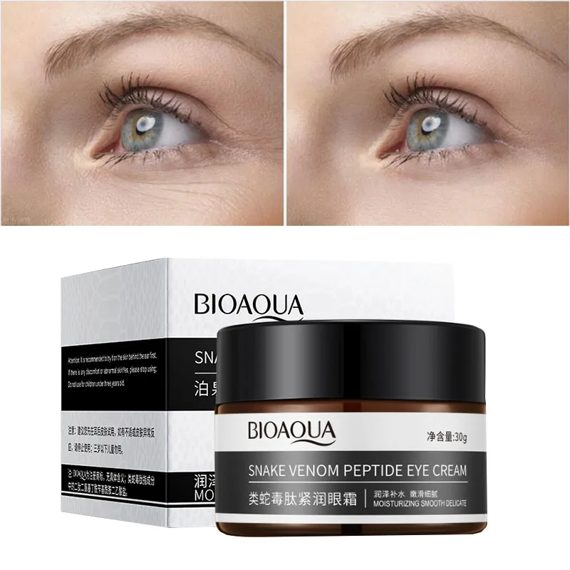 BIOAQUA  Snake Venom Peptide Moisturizing Eye Cream Improves Black Circles Lightens Eye Lines Firms Around the Eye Skin