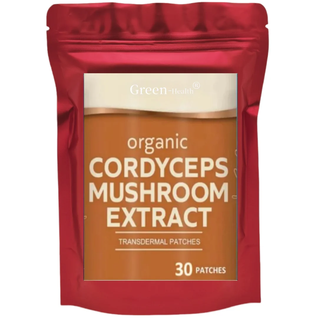 30 แพทช์ Cordyceps Mushroom Transdermal Patches สําหรับการทํางานของหัวใจ พลังงาน และการสนับสนุนความแข็งแกร่ง