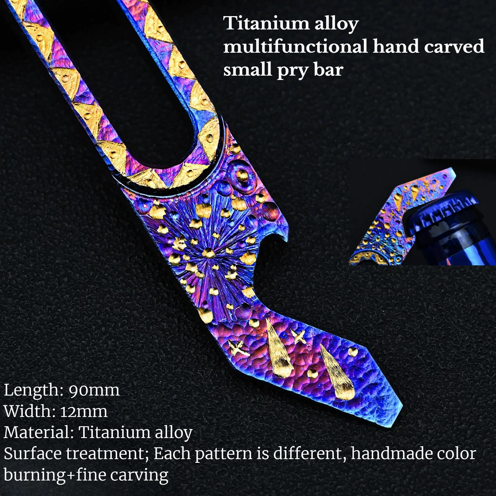 Titanium Pry Bar - Wielofunkcyjny łom EDC ze stopu tytanu,