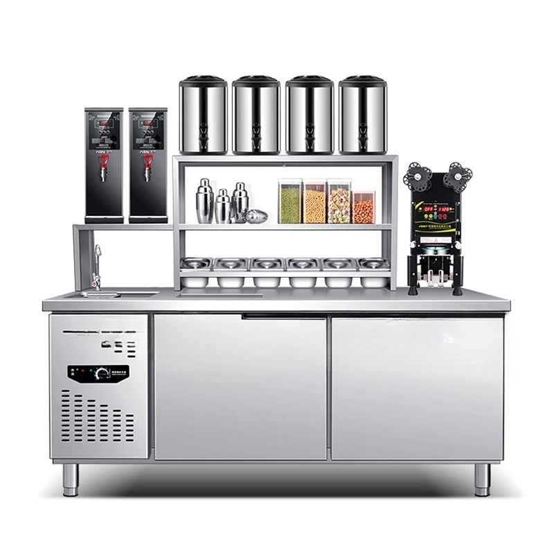 Milk tea full set of equipment refrigeration and fresh-keeping freezer bar water integrated cabinet commercial freezer commerc