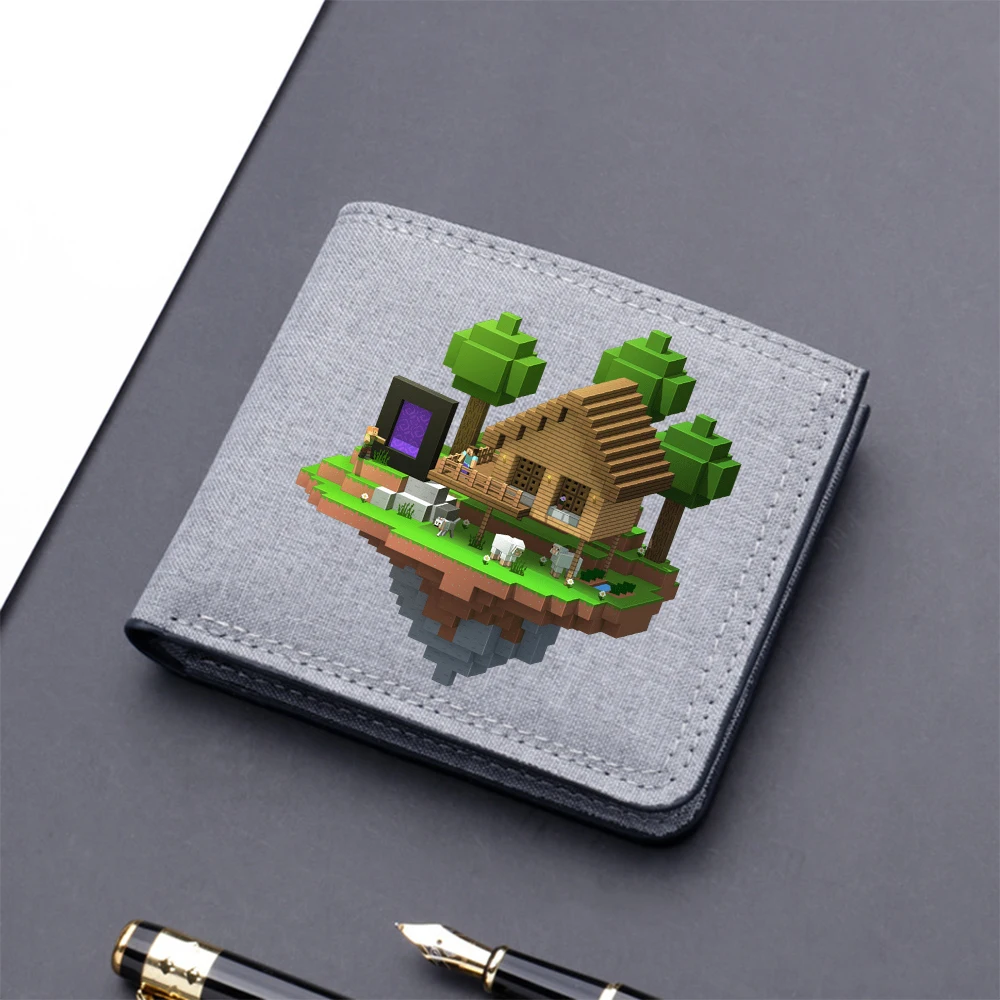 Miner Crafting Pixel Coin Purse Cute Wallet Cartoon Wallets Portable Short Purse Travel Storage Bag Card Holder Birthday Gifts