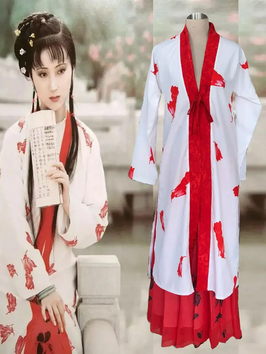 

Классический костюм 87-й версии: Красный сон в Камере, Линь Дайюй входит в семью Цзя, костюм для выступлений в стиле Ханьфу, набор для студийной фотосъемки