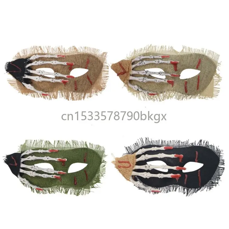 

Spooky Skeleton Hand Pattern Half Face Mask Themed Parties Photography Prop J78E