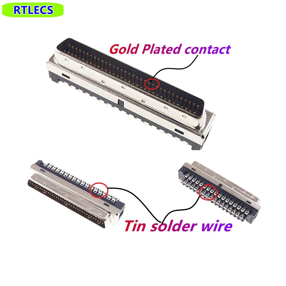 1 3 5 20 Piece SCSI Cable Adapter HPDB 68 100 Pin Male Plug Extension Computer Connector Wire Solder Zinc Alloy Metal Shell