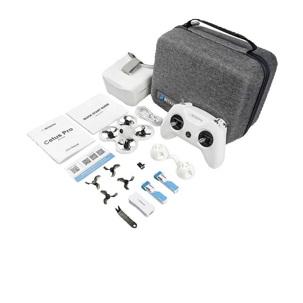 BETAFPV Cetus Pro FPV Kit RTF Racing Drone Frsky D8 Lite Radio 2 SE Zender 5.8G 200m Bereik 14DBI VR02 Bril VTX BT2 450mah Batterij Snel Opladen Ultrolight 33g Klaar om te Vliegen Binnen- en